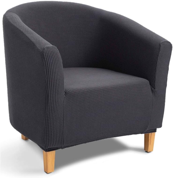 Tub Chair Covers Stretch Chair Covers Armchairs Arm Chair Slipcover Seat Cover Removable Washable Protector Cover Bar Counter Living Room Reception (1 Seater Jacquard Grey)
