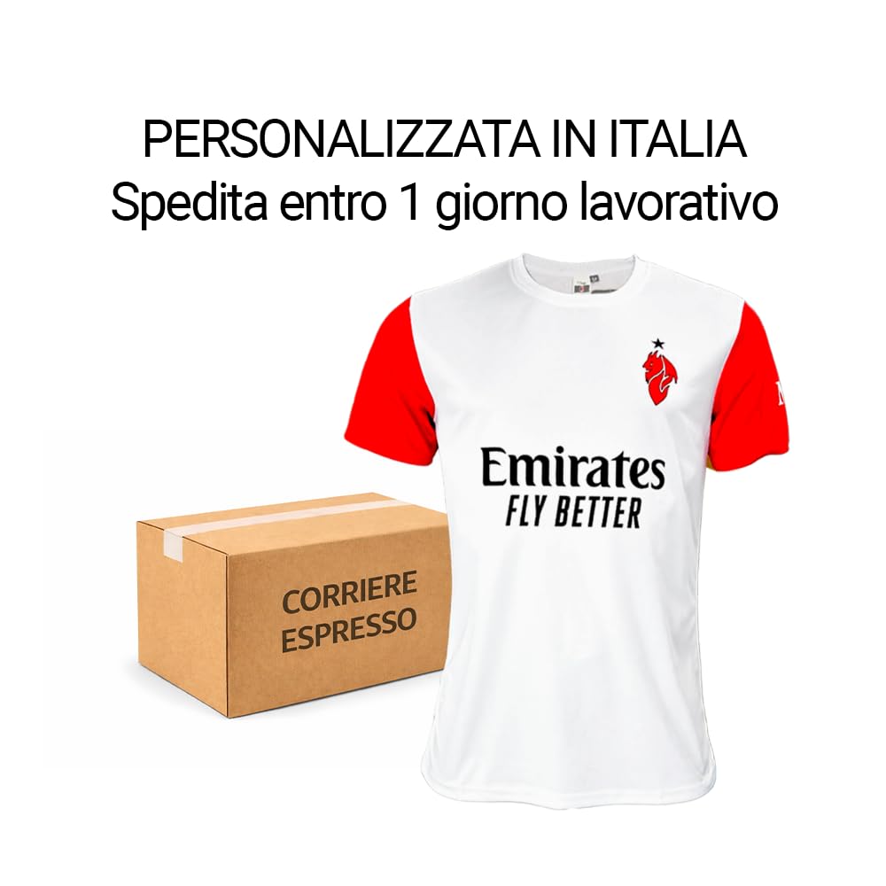 AC Milan Maglia Replica Personalizzabile, 100% Poliestere, Taglie 4Y-XXL, Vari Modelli