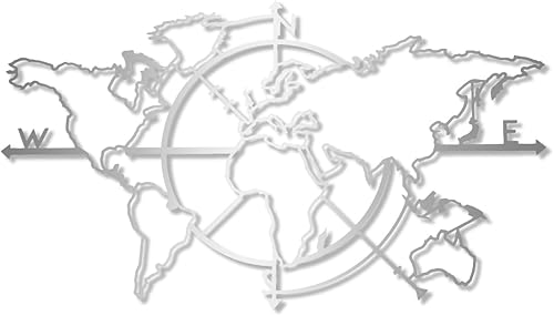 Miniatura 9 de Decoración de pared metálica del Coliseo Roma, arte de pared con mapa del mundo, regalo de inauguración de la casa, colgantes de pared, mapa del