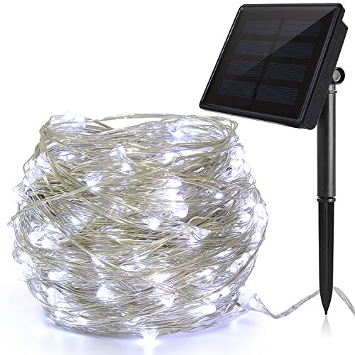 Ankway Solar String Lights White 200 LED 3-Strand Copper Wire Solar Fairy Lights 8 Modes 72 ft Solar Powered String Lights Waterproof IP65 LED Twinkle Lights Outdoor Patio Garden Tree Indoor Party