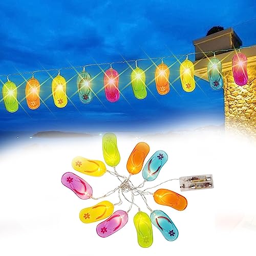 Slipper String Lights Plastic Flip Flop Party String Lights, Beach Garden Slippers Decorative Lights, Hotel Summer Theme Decorative Lights, for Bedroom Camping Decks Party Lighting ( Size : B: 300 cm