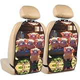 WZYWHJ Baby Pig Prints Car seat Anti Kick Storage pad 2 Pieces, Multi-Functional Storage Bag seat Protector After Installation