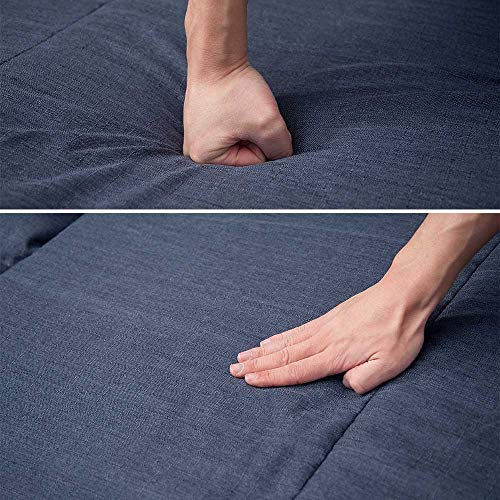 Merax Adjustable Folding Sofa Chair Lounge, Folding Lazy Sofa With 5 Reclining Position, Sofa Bed With Sponge + Steel Tube For Reading Or Gaming, Bedroom, Living Room, Balcony (Navy Blue) #TOP6