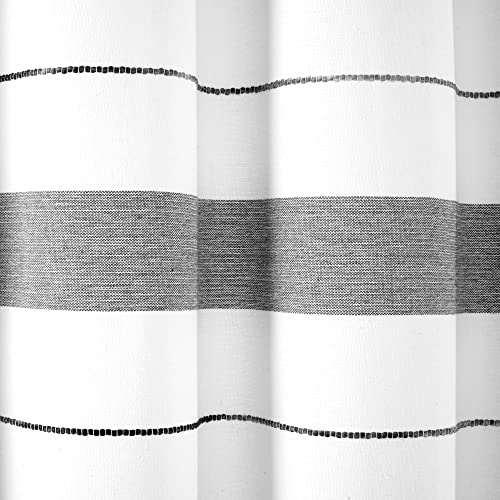 Lush Decor Chic Stripe Yarn Dyed Cotton Blend Shower Curtain Single 72" W x 72" L Black & Gray - Striped Shower Curtains for Bathroom - Bathroom Curtain by Lush Decor - Used condition - Image 3