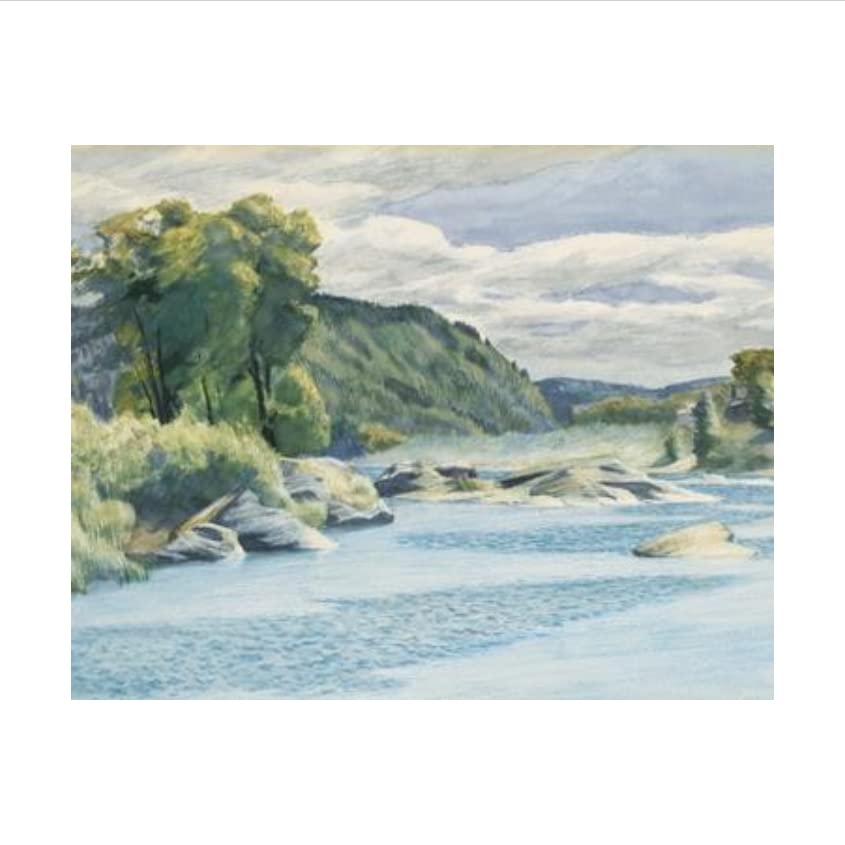 Edward Painter Hopper Realistic Nature Scenery Green Tree Moutain River Print Poster Canvas Painting Wall Art Picture Gallery Studio Living room Home Decor