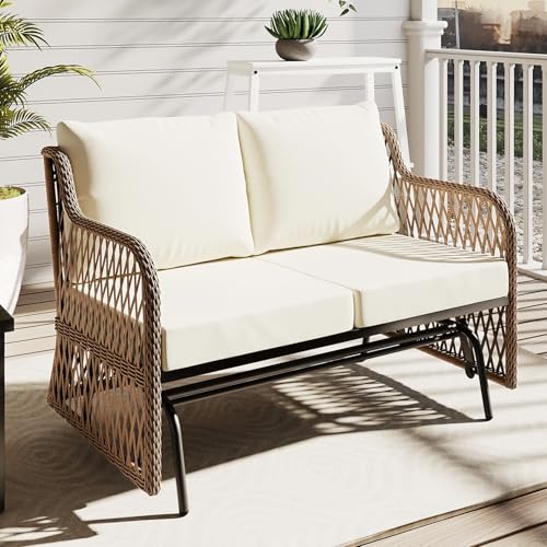 LAUSAINT HOME Outdoor Swing Glider Bench for 2 Person, Patio Furniture...