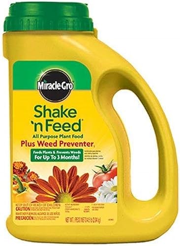 Miracle-Gro 1038361 ShakeN Feed - Alimento para plantas multiusos y prevenciĂłn de malezas Weed Preventer1 45 lbs Miracle-Gro 1038361 ShakeN Feed - Alimento para plantas multiusos y prevenciĂłn de malezas Weed Preventer1 45 lbs