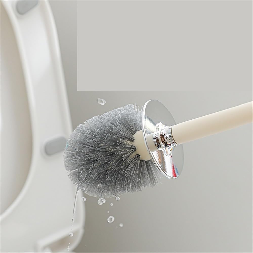 1 brosse de toilette avec base à manche long, nettoyage en profondeur