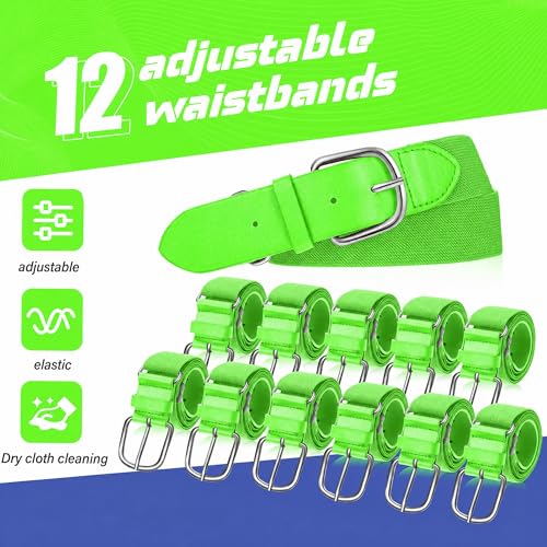 Image of Hercicy 12 Pcs Baseball Belts Softball Belts Bulk for Adult and Youth Adjustable