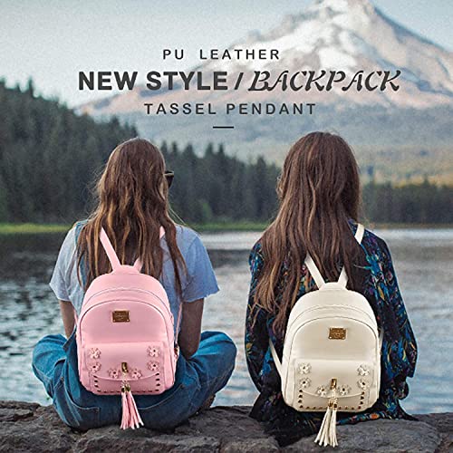 Image of floki Fashion Girls 3-PCS Fashion Cute Mini Leather Backpack sling & pouch set for Women
