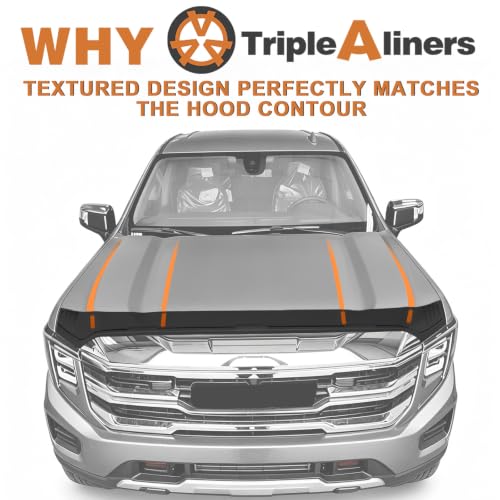 Image of TripleAliners Hood Bug Deflector Protector for 2019-2026 GMC Sierra 1500 | Hood Protector, Bug Deflector Shield Replacement, Flexible TPE Material, Easy to Install, Upgraded adhesion