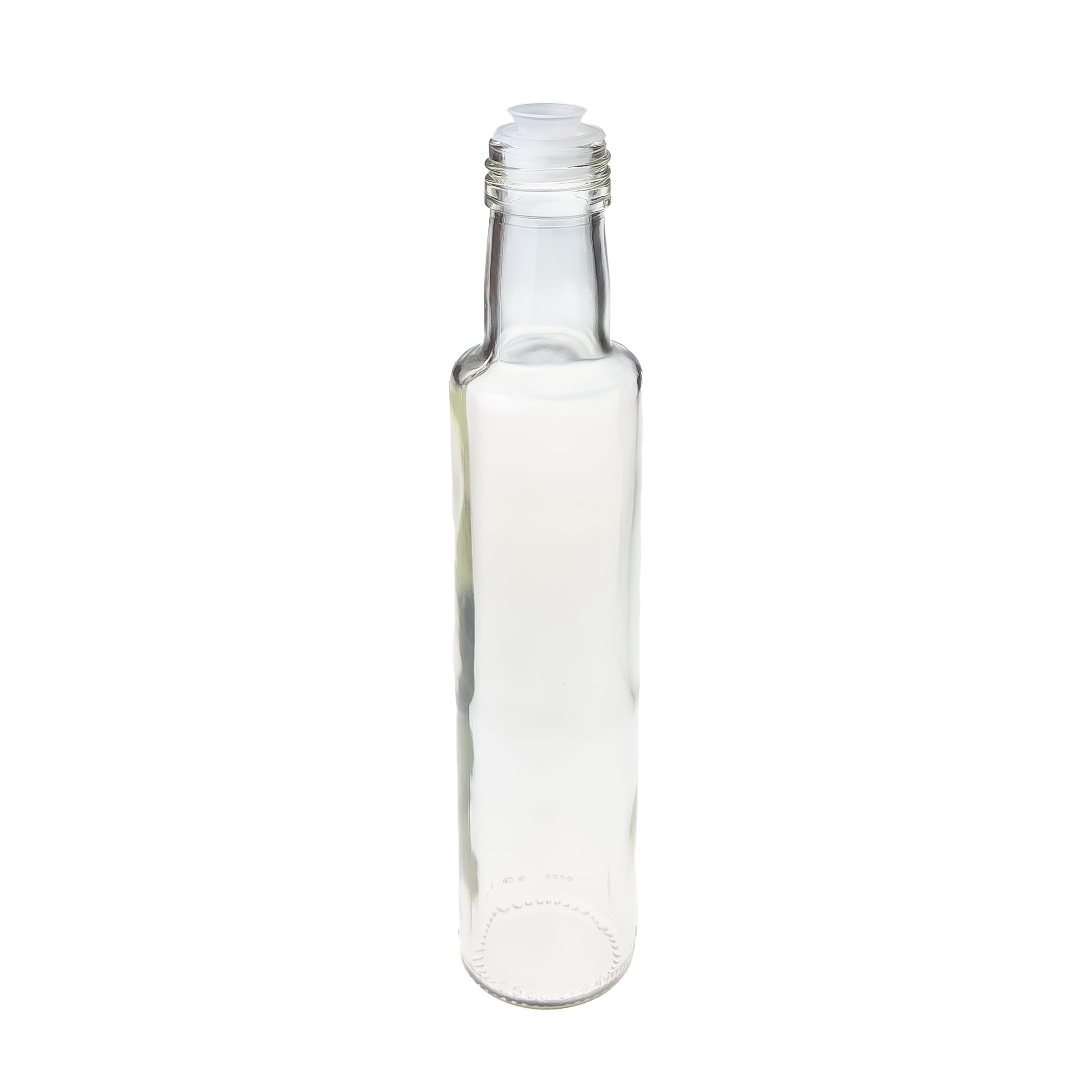 42 Stk. Glasflaschen Dorica 250ml inklusive schwarzem PP31.5 Kunststoffverschluss und Ausgießer – Ideal für Öle, Säfte und Essig – Robuste Flasche für lange Haltbarkeit und optimale Lagerung