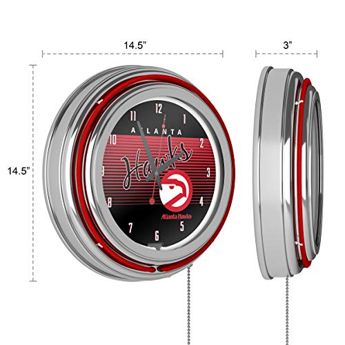 Atlanta Hawks Hardwood Classics Nba Chrome Neon Clock #TOP2