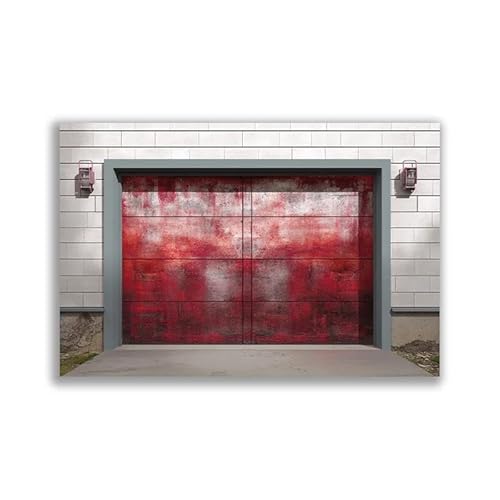 Yocheng Poster da parete in tela con motivo industriale Porta da garage adatto per bar e officine di riparazione auto 40x50cm Senza Cornice