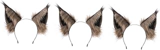 FOMIYES 3 pcs Cat Ear Headband womens headband Simulated Hair Hoop animal party supplies hair accessories furr zapper hair ties Festival Headband Festival Hairband fabric fox