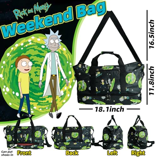 Funny Travel Duffle Bag, Gym Weekend Bags with Shoe Compartment, Sport Dance Bag, Hospital Bag for Labor and Delivery, Sleepover Overnight Athletic Bag (Black-1)2