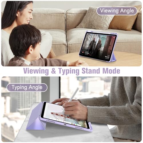 Image of Fintie Hybrid Slim Case for iPad Air 13-inch M4 /M3 /M2 (2026 /2025 /2024) - [Built-in Pencil Holder] Shockproof Cover with Clear Transparent Back Shell, Fantasy Ombre