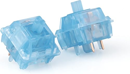 Miniatura 6 de KiiBoom Interruptor mecánico de teclado lineal Sapphire de 54gf, interruptor de 5 pines con vástago de PC, carcasa de PC translúcida, 35 piezas para