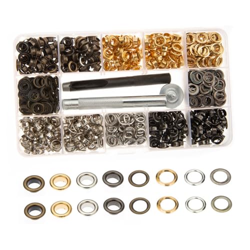 Cabilock DIY Eyelet Kit Grommet Tool for Leather and Crafts Eyelets Colors with Easy Installation Tool for Bags Shoes and Clothing Projects