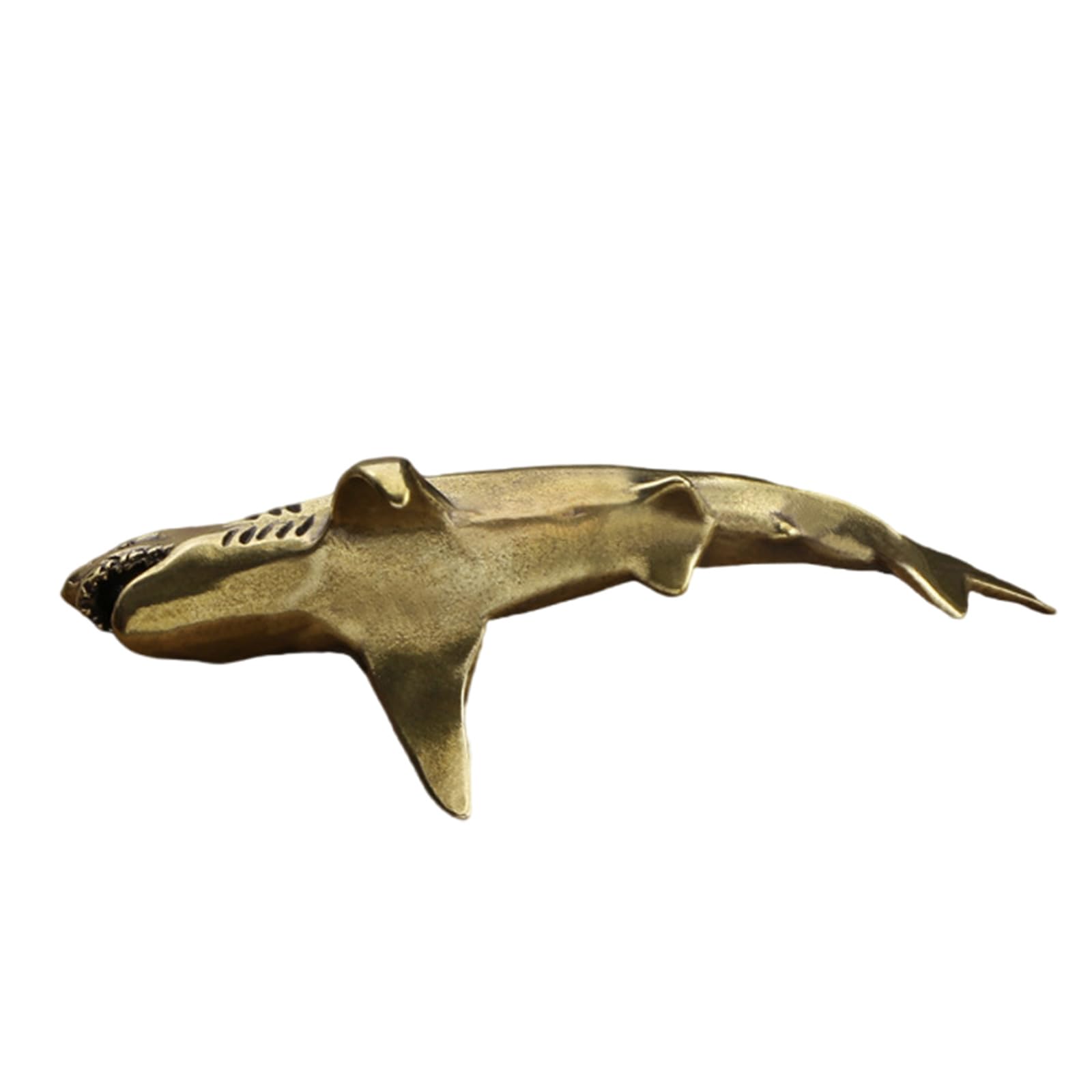 CUNZJIA Brass Bowmouth Fish Figurine Decorative Fish Statues Artistic Marine Sculpture for Homes and Decoration
