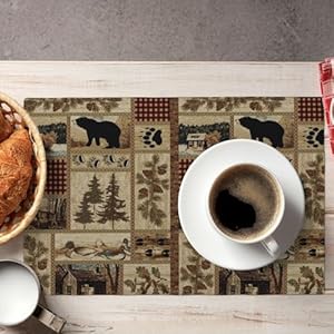 Rusticcountrybearplacematsforkitchenpatchworkcabinwildanimalshuntingdinnermatssetof4forhomekitchendiningtabledecorationparty12x18in Urban Country Home Decor Rustic country bear place mats for kitchenpatchwork cabin wild animals hunting dinner mats set of 4 for home kitchen dining table decoration party 12x18in urban country home decor