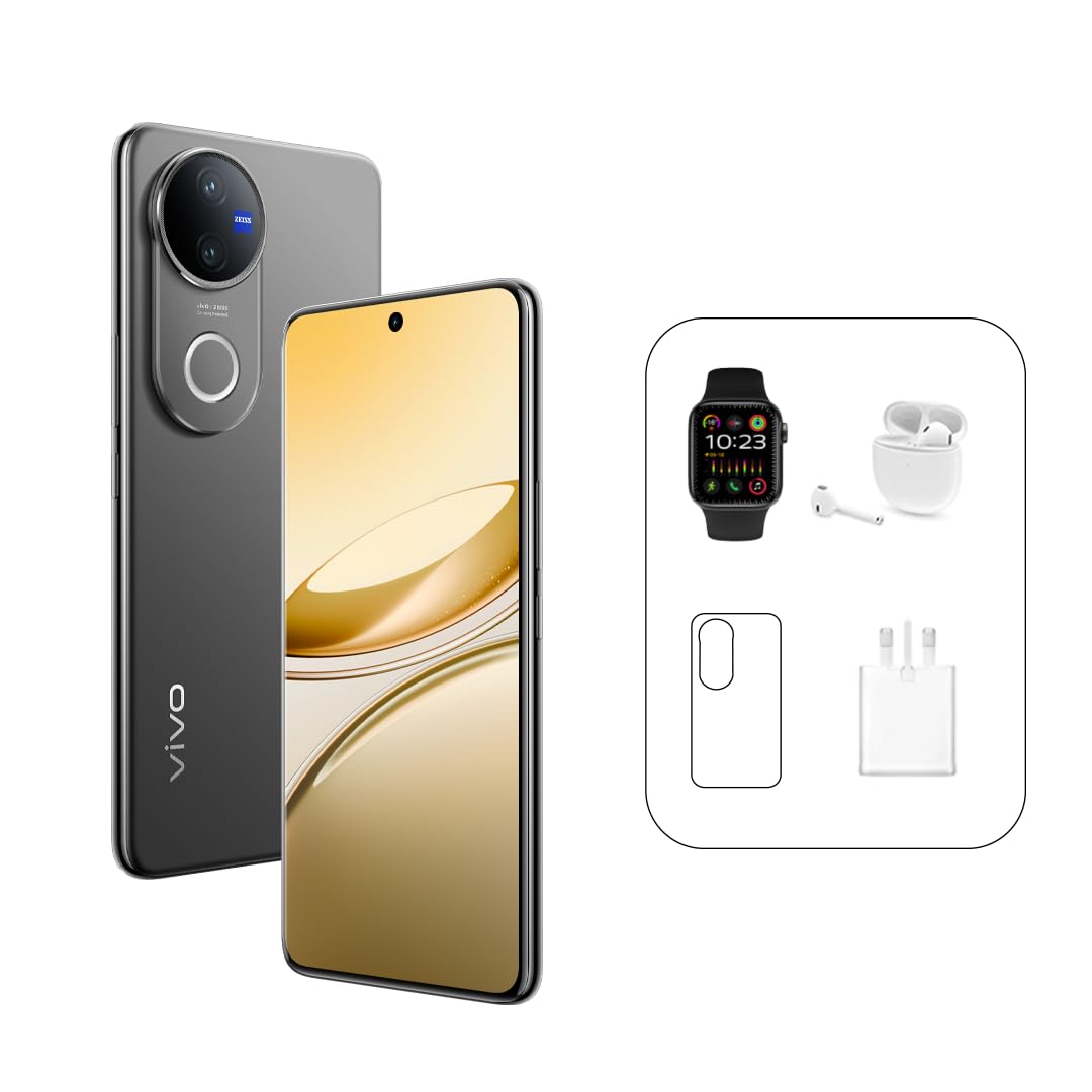 Vivo V50 5G - Satin Black 12 + 256GB | 50MP ZEISS Camera | 3D curved 120Hz AMOLED Display | 6000mAh | IP69, 4Y Battery | 455 Days Screen Replace,24 Months Warranty - UAE Version