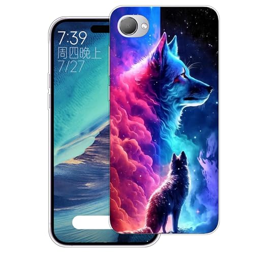 WUACYEAMING Coque pour HTC Desire 12 Pouces,Anti-Jaunissement Étui de Protection Antichoc,Motif Étui Finition Premium Silicone Housse Cover TPU...
