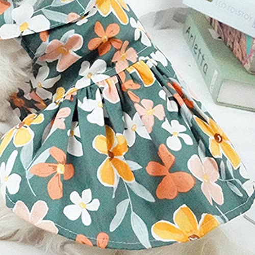 Pet Skirt Flower Pattern Cosplay Breathable Fashion Dog Princess Dress Clothes For Summer Valentine's Day/Mother's Day/Wedding/Anniversary/Party/Graduation/Christmas/Birthday Gifts - Yellow Xl #TOP4