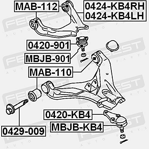 FEBEST MBJB-KB4 Kit riparazione Giunto di supporto/guida Anteriore bilaterale