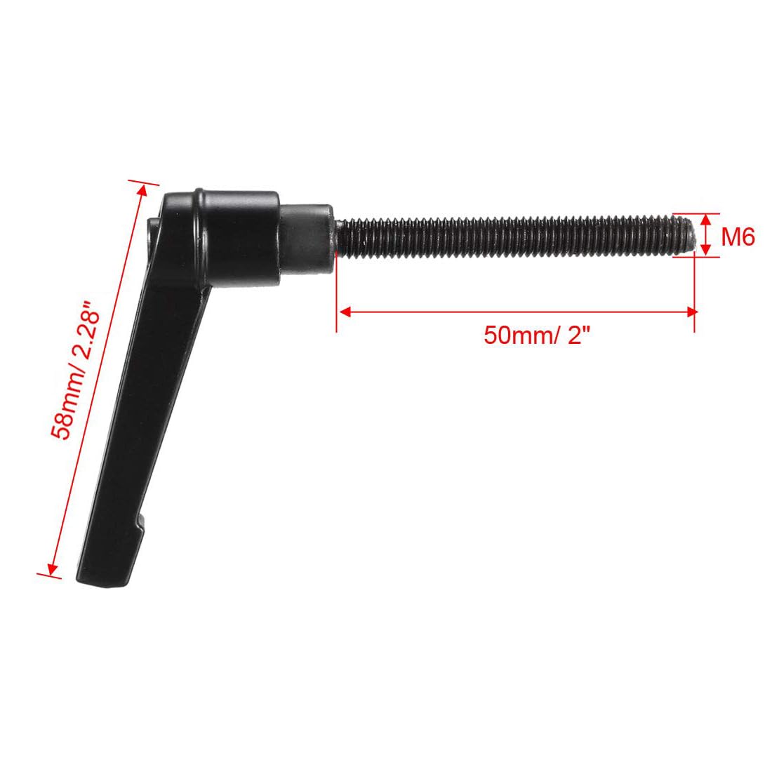 TA-VIGOR 2Pcs Adjustable Clamping Lever Handles, M6 x 50mm Locking Quick Release Push Button Ratchet Screw Knobs - Image 3