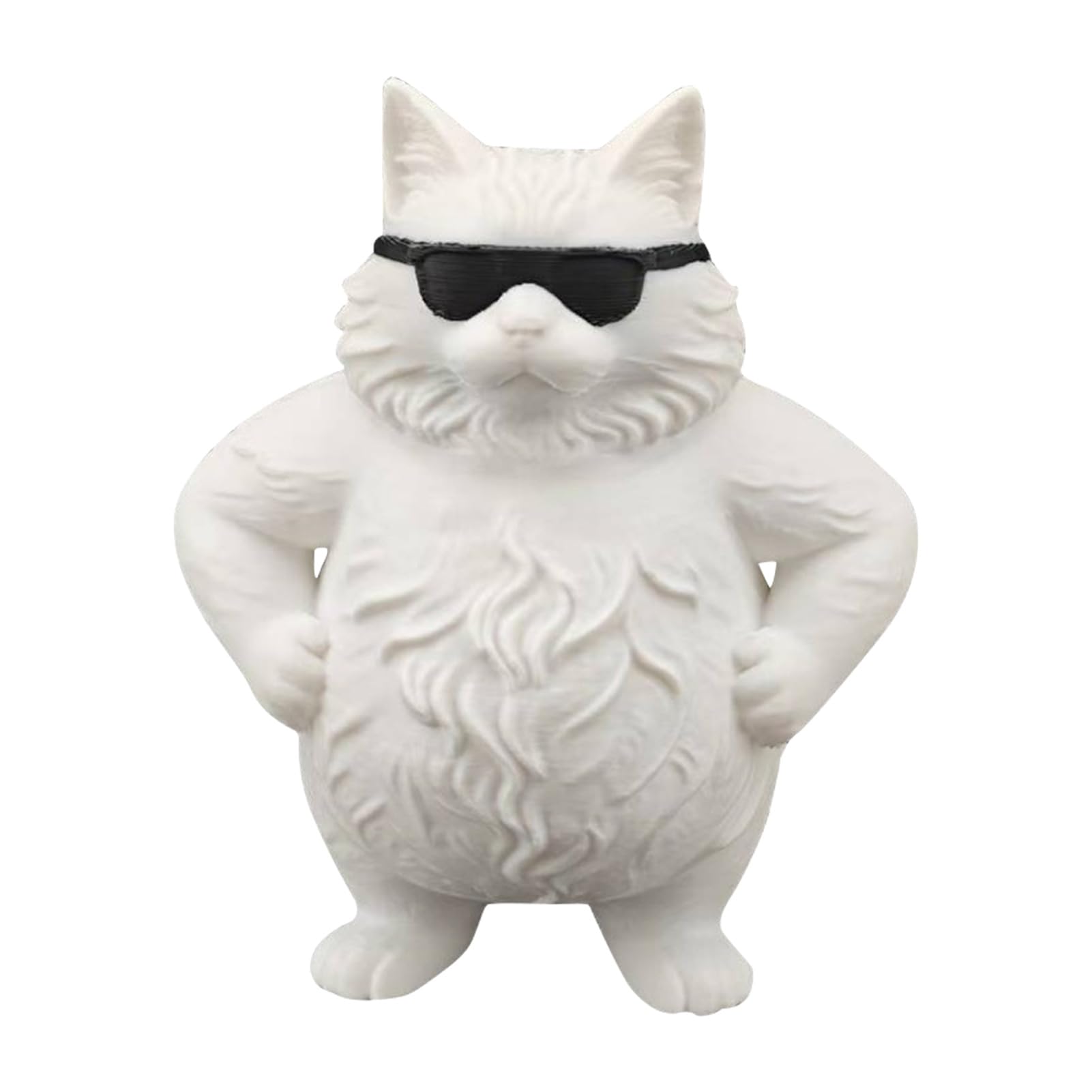 Glifora Funny Cool Cat Statue - 3D Printed Cute Cat in Sunglasses Figurine, Whimsical Kitty Ornament for Office Desk Decor, Gifts for Cat Lovers