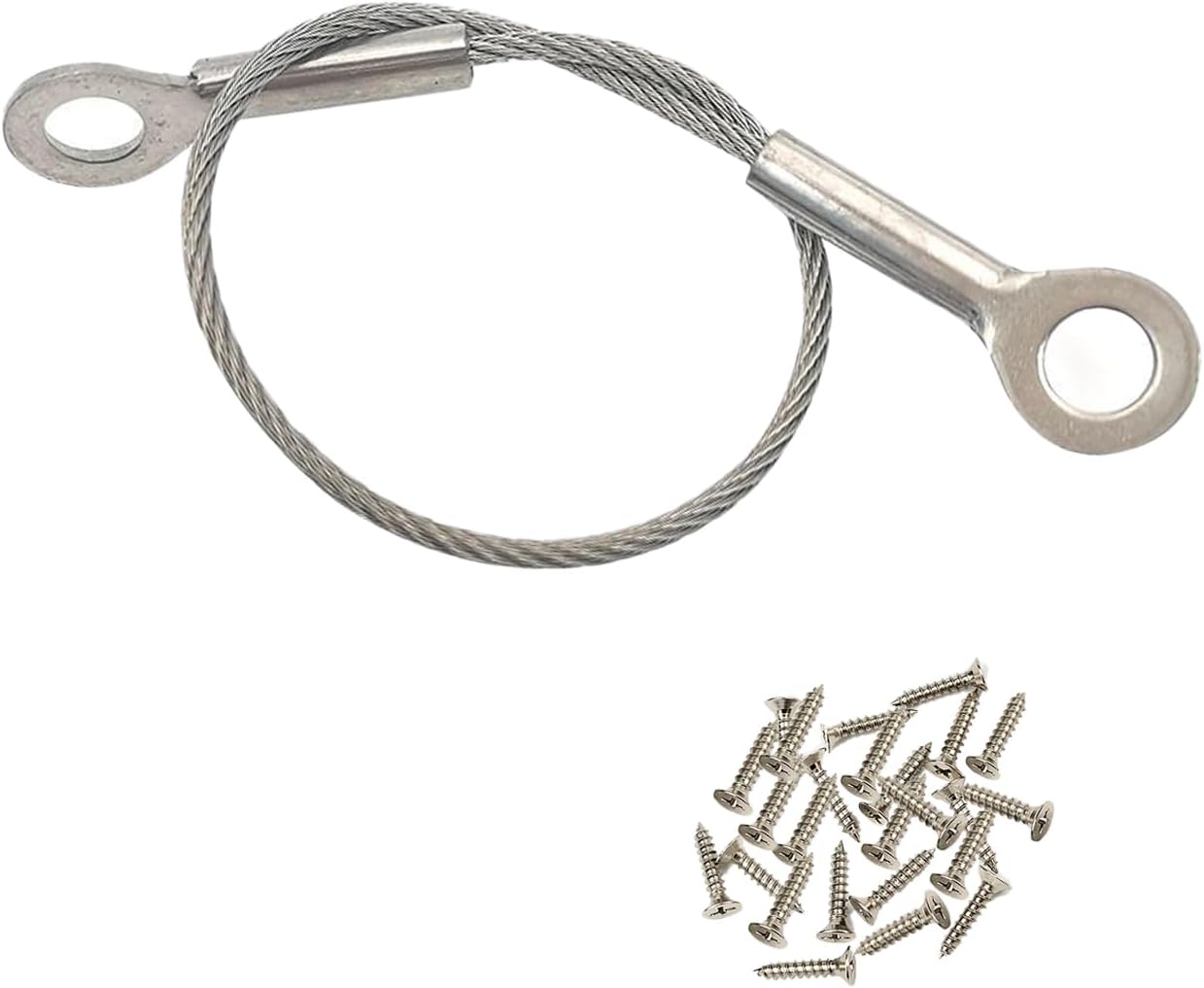 20Pcs 8 Inch Cabinet Door Restraint, Cabinet Hinge Limiter, Stainless Steel Restraint Cable Cabinet Door Cable with Mounting Screws for Limit Door Swing