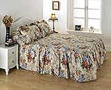 Diana Cowpe Stunning Traditional Florence Floral Print Fitted Bedspread With Matching Pillow Sham(s) Single, Small Double, Double & Kingsize (Single)