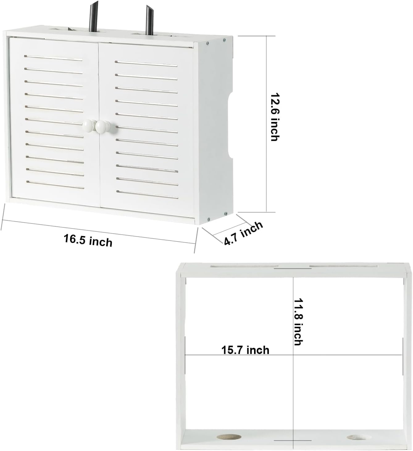 Wifi Storage Box Wall Mount Router Shelf Wooden Wifi Router Box Hider Wall Mount Router Storage Box for Modem Cable