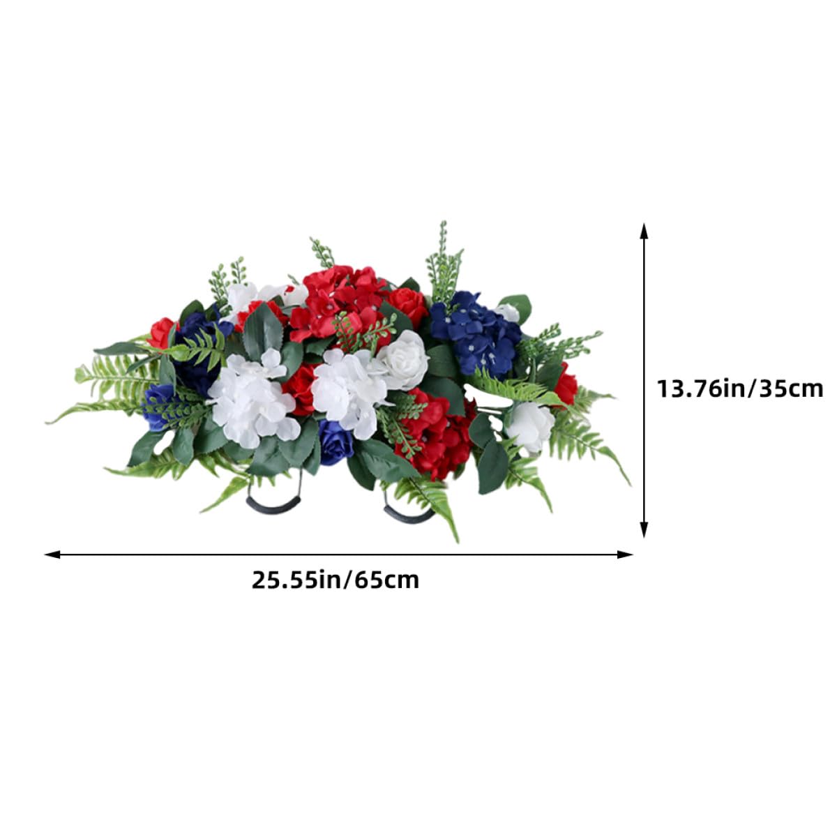 Homoyoyo Fleurs Artificielles pour Cimetière en Tissu Soie et Fer, Résistantes aux Intempéries, Installation Facile pour Décoration Élégante de Tombe en Extérieur Lors des Cérémonies