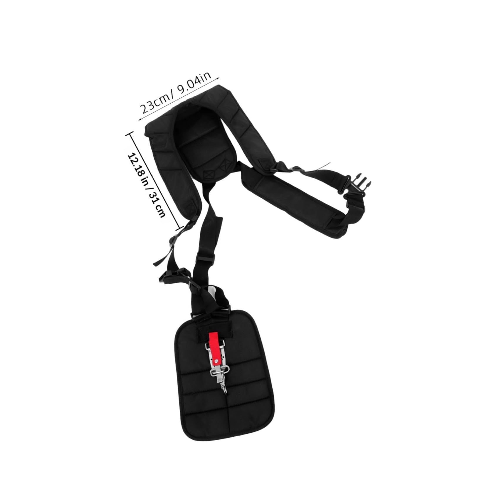 Abaodam Bretelle per Decespugliatore a Doppia Spalla in Nylon Nero | Spallacci Imbottiti, Cintura Fibbia Regolabile, Distribuzione del Carico Uniforme