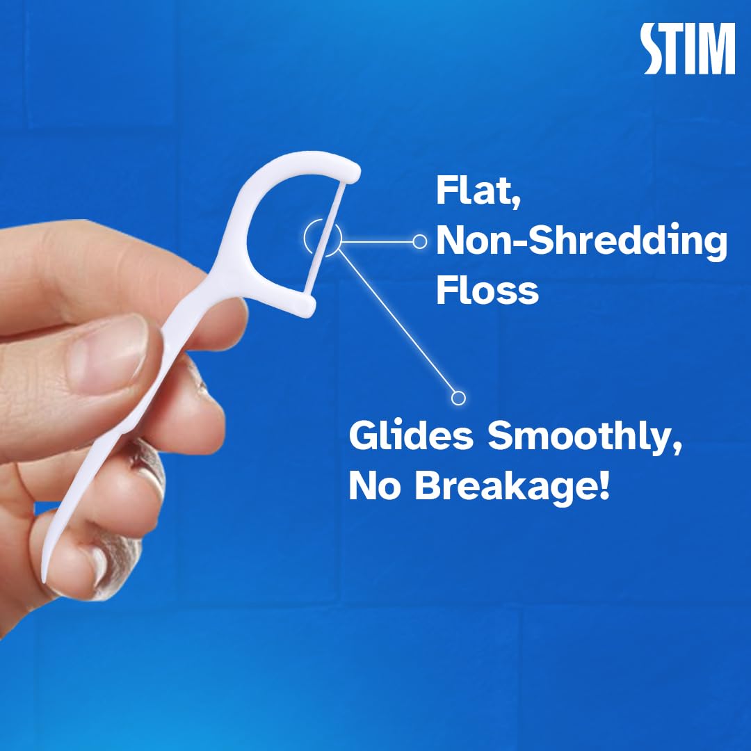 STIM Flosser | Removes Plaque and Food Between the teeth | Toothpick on the back side | Now with Improved Design (Pack of 2) - Image 3 thumbnail