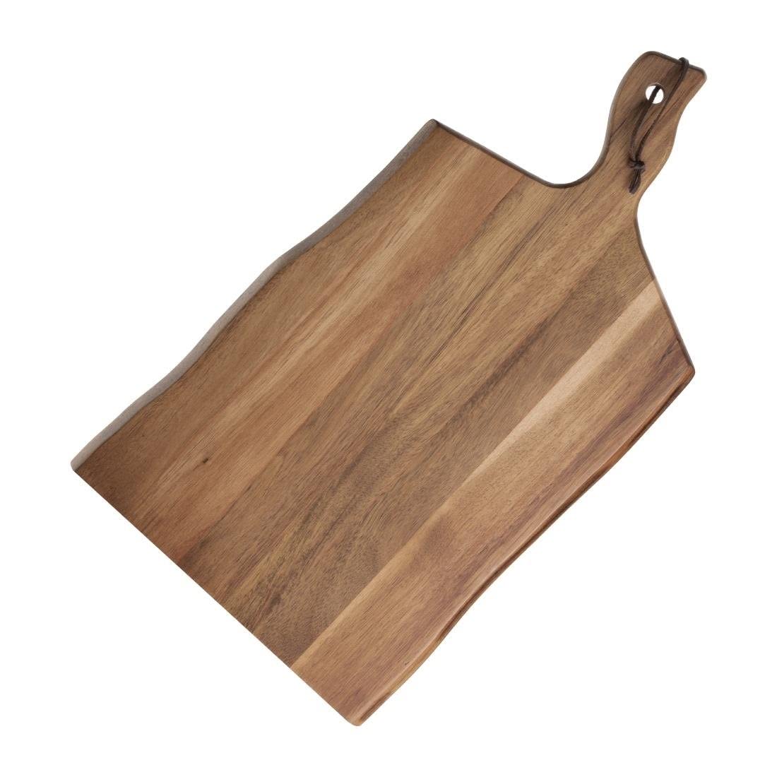 Olympia Plancheà découper en bois d'acacia avec poignée ondulée 15 x 355 x 250 mm