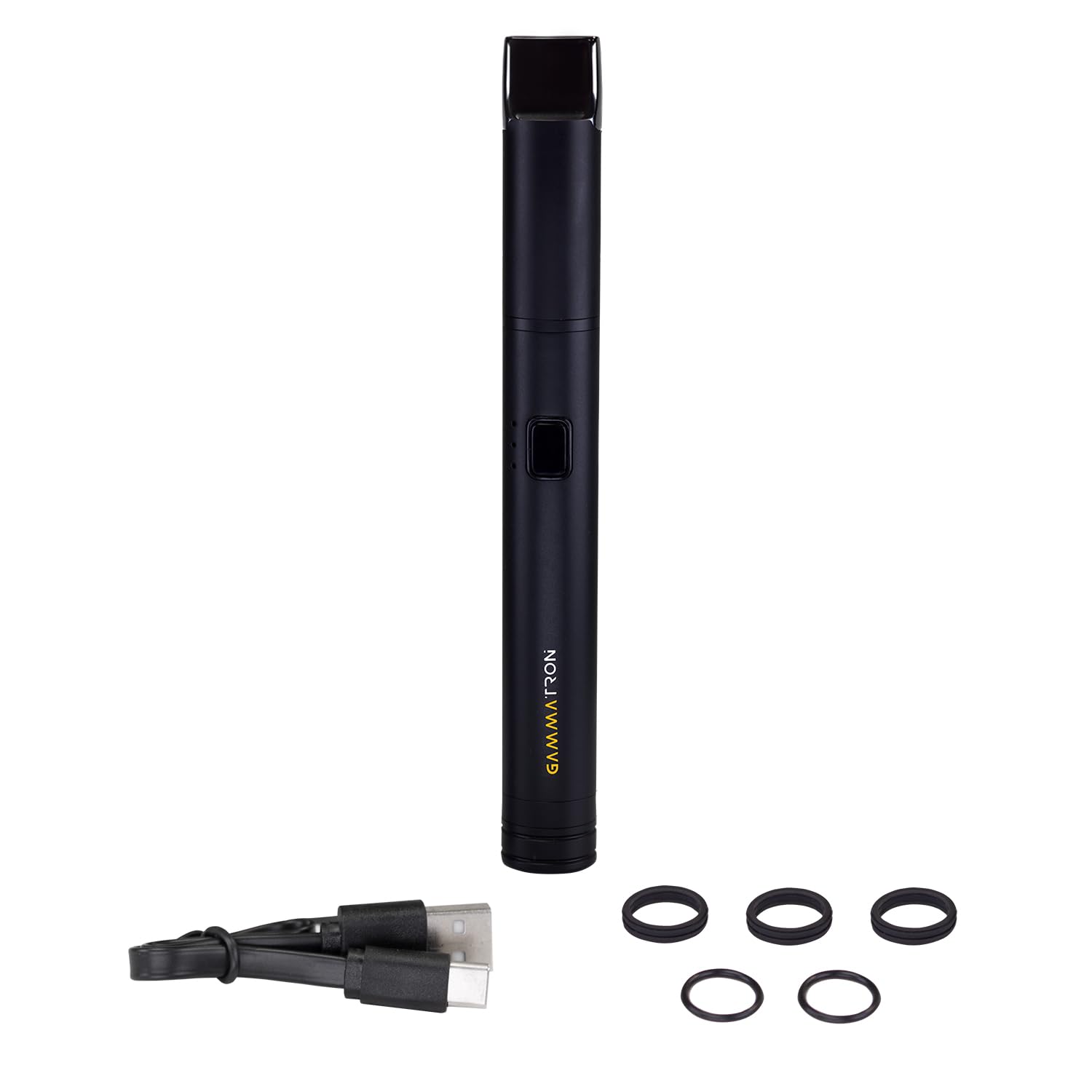 Gammatron Dab Pen | Wax Pen mit Kanthal-Glasspule | Integriertes Zirkonoxid Dab Tool & Wax Behälter | 3 Spannungsstufen (2,7-3,3 V) | 800-mAh | PVD-Beschichtung | USB-C (Schwarz)