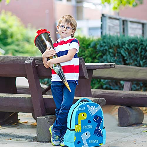 Sac à dos multicouche bleu dinosaure pour éviter les cahiers écornés à l'école
