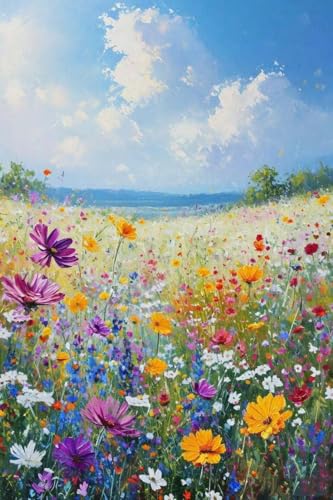 Diamond Painting Kit Adulte Champ de Fleurs Sauvages 60x80cm