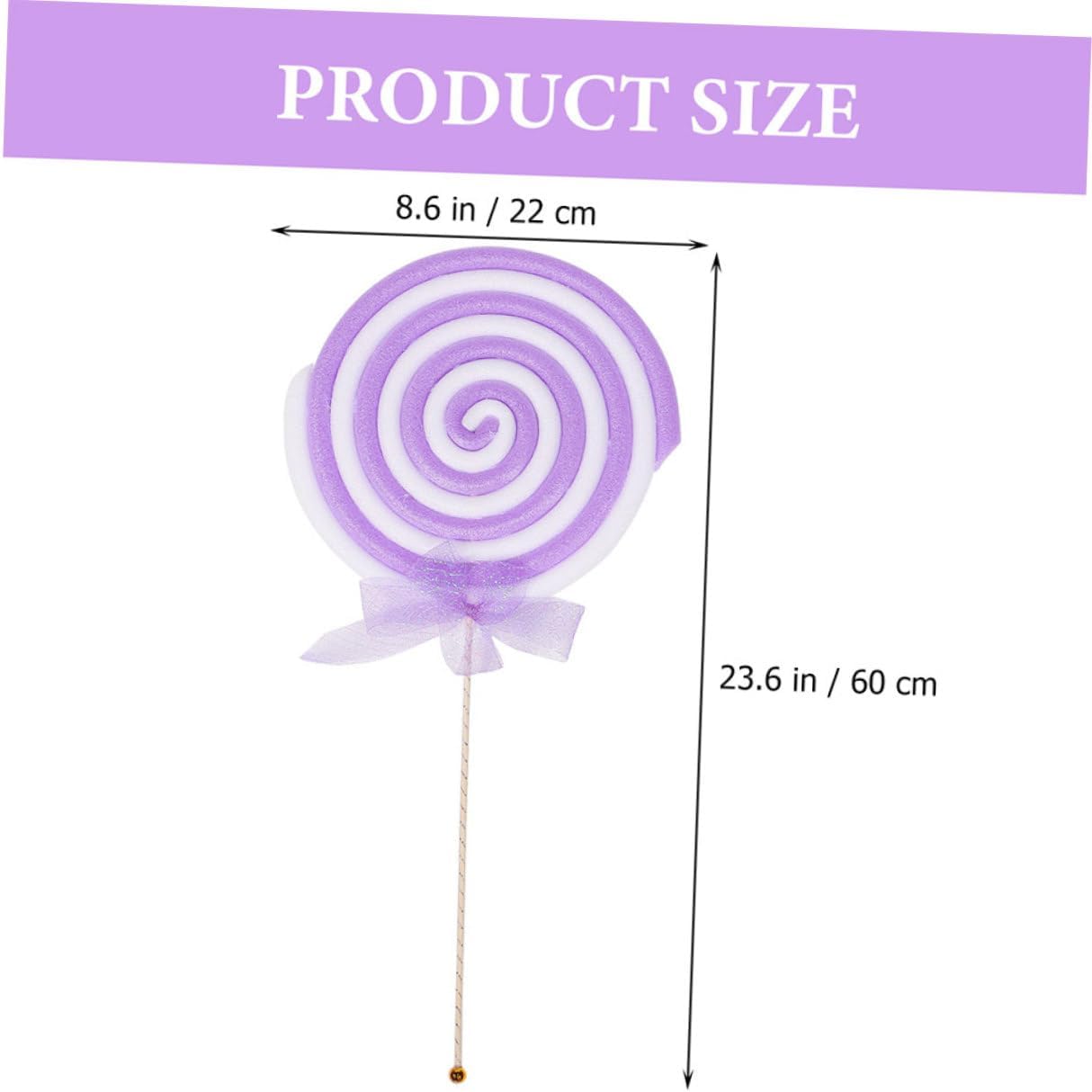 Zerodeko 2pcs Lollipop Decoration Props Fake Lollipop Models for Party Photography Candy Theme Photo Booth Decor