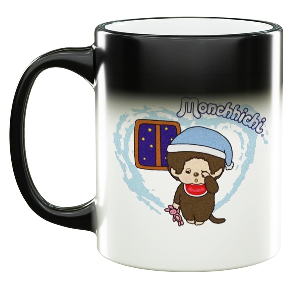 Monchhichi ChicaBoo Overslept Magic Mug, Heat Sensitive Color Changing Reveal Cup 11oz