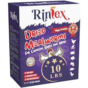 Dried Mealworms 10 lb – Premium Chicken Treats, High Protein Mealworms for Chickens, Ducks, Laying Hens – Improves Egg Quality, Boosts Immune System & Feathers