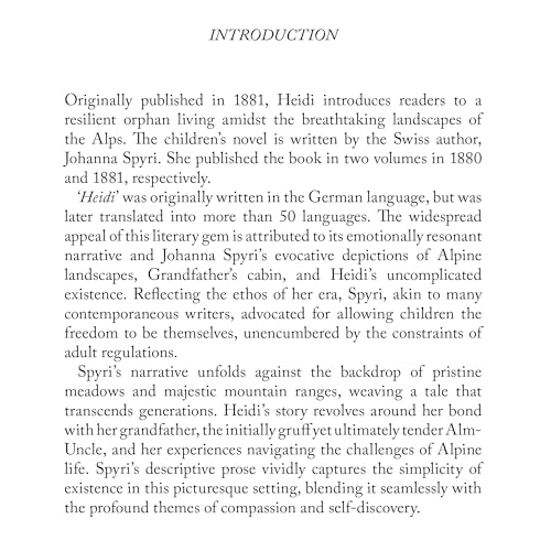 Image of Heidi | Unabridged Children Classic English Novel (240 Pages) (Classic Novels)