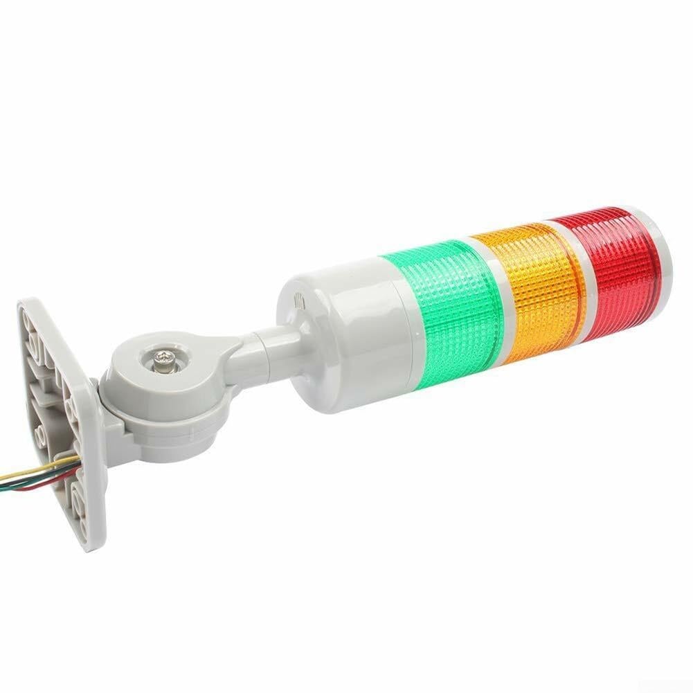 Luci a torre di segnalazione, luci di segnalazione per macchine industriali, lampada a torre faro con base girevole (3 livelli con cicalino)