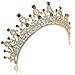 BABEYOND Crystal Queen Tiara Crown Rhinestones Pageant Quinceanera Crown Prom Princess Tiara Headband (Green)