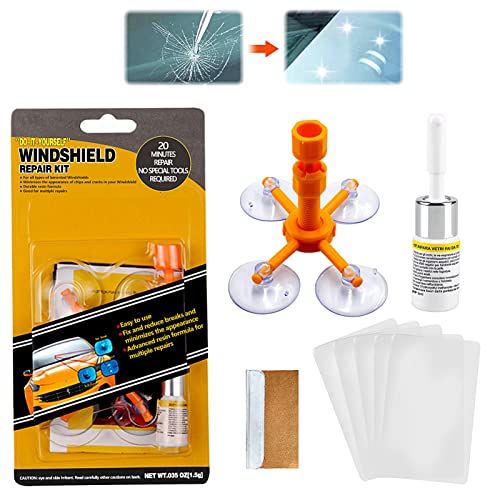 Kit Reparation Pare Brise,Kit Reparation Pare Brise de Voiture,Outil Réparation Pare-Brise,Outil Réparation Pare-Brise,pour Fissures,Fissures en Forme D'étoile,Longue Fissure