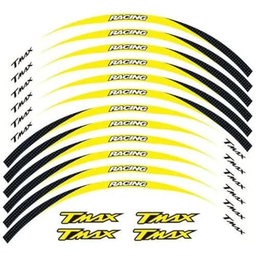 Bande autocollante pour jante TMAX 530 accessoires réfléchissants roues 15 pouces jaune