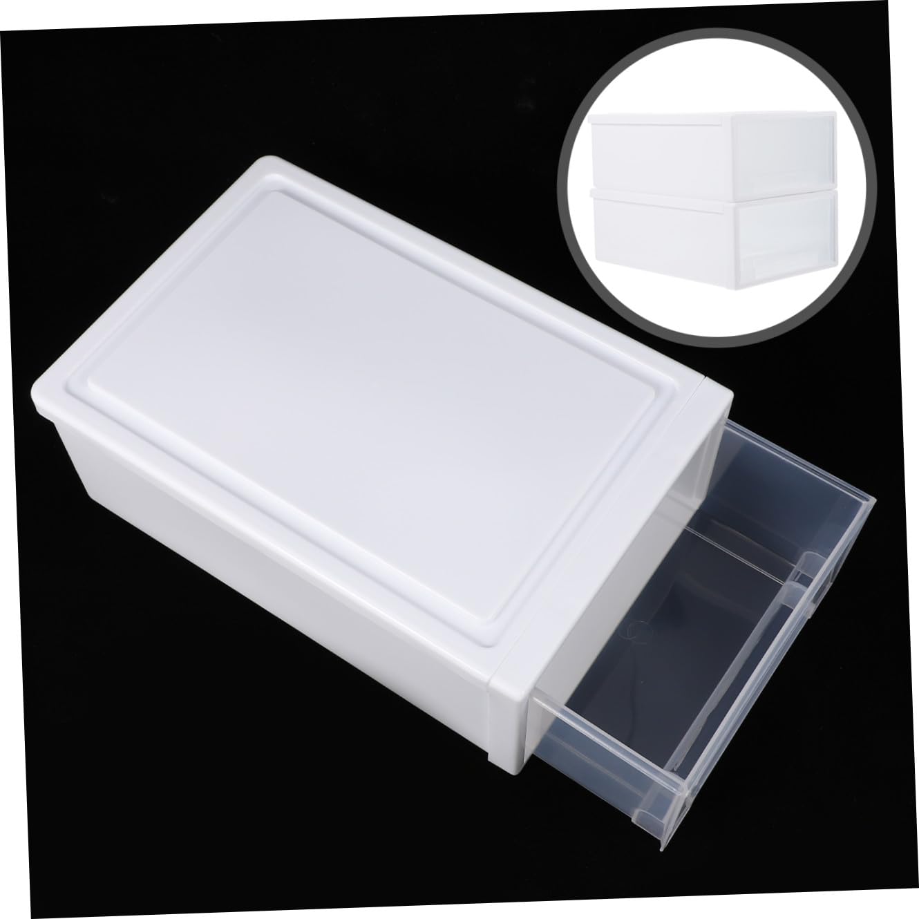 2 pezzi Scatole Organizer Trasparenti in Plastica Contenitori per Scarpe e Vestiti Organizer Armadio Compatto e Ventilato Facili da Pulire e Impilabili